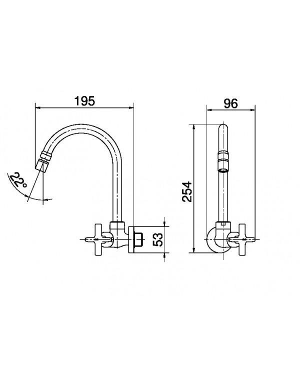 Torneira bica alta de parede para cozinha docol Nova Invicta cromado 01524106