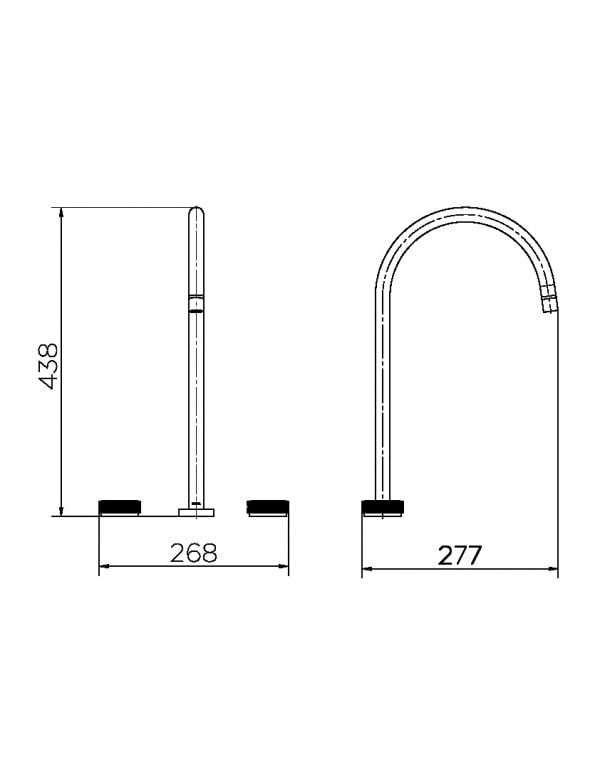 Misturador para cozinha de mesa docol Mix&Match Inox escovado 015461BH