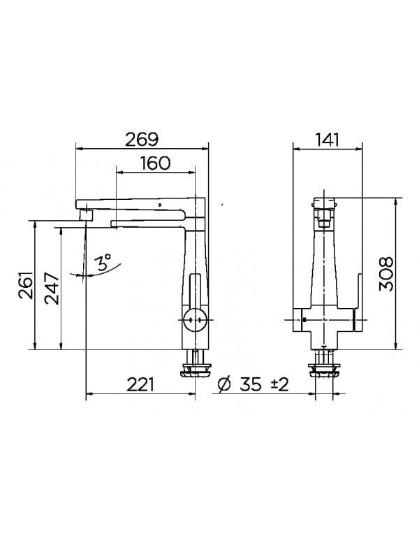 Misturador Monocomando de Cozinha Purificador Nova DocolVitalis cromado 01579606