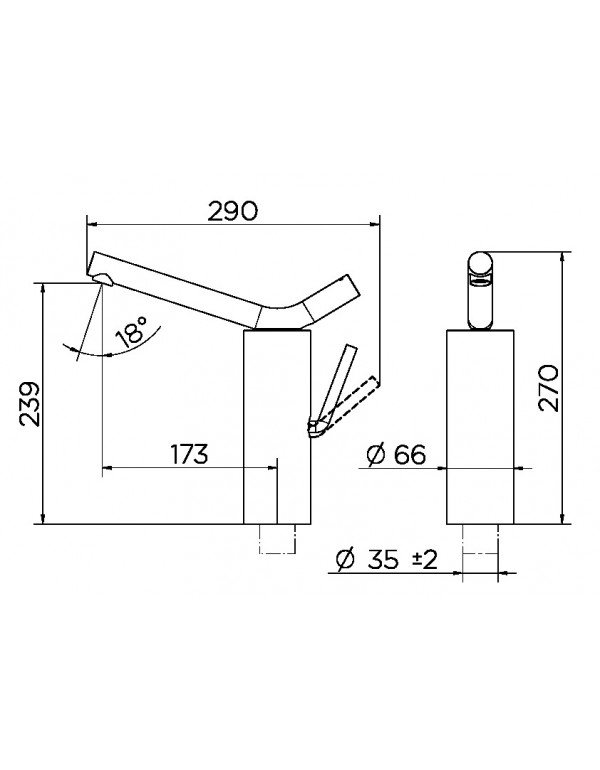 Monocomando de mesa para lavatório Naiade grafite escovado/basalto 018129CO