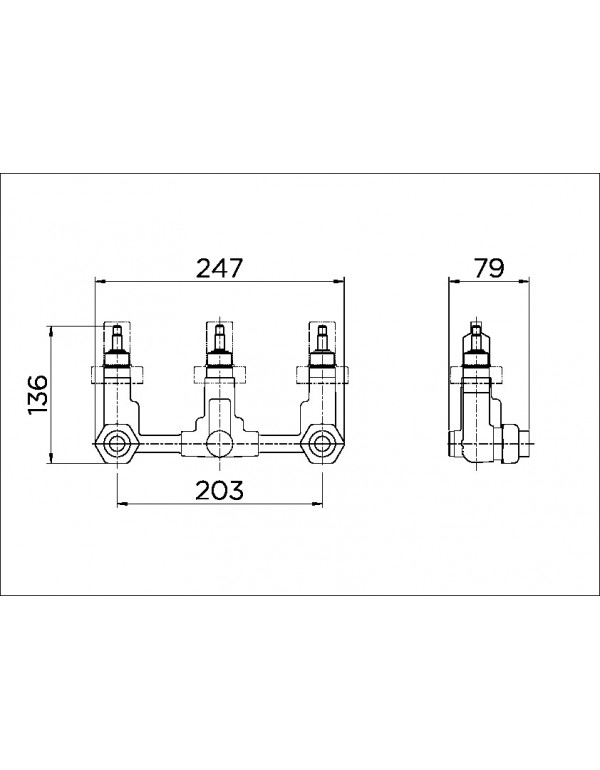 Base Misturador 4 vias Acionamento rotativo DocolBase 25060500