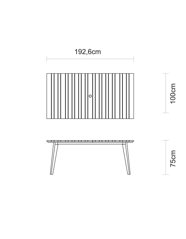 Mesa Toscana de Madeira Tramontina Retangular em Madeira Muiracatiara  com Acabamento Eco Clear 6 Lugares 13906101