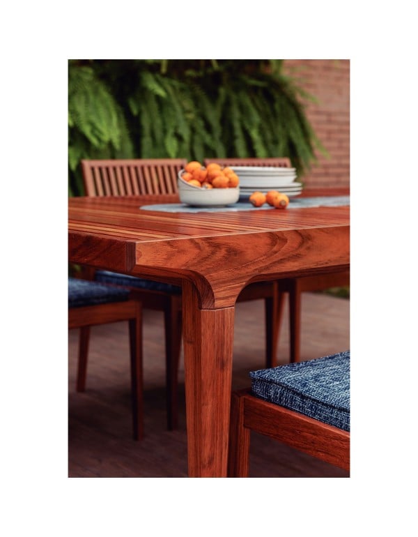 Mesa de Madeira Tramontina Mood em Madeira Jatoba Eco Clear com Pedra Sabao 14914371