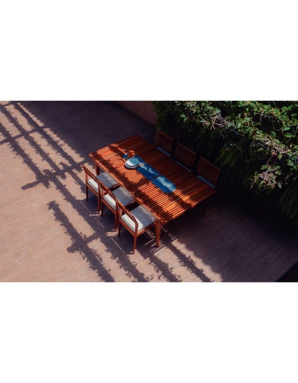 Mesa de Madeira Tramontina Mood em Madeira Jatoba Eco Clear com Pedra Sabao 14914371