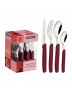 Faqueiro Tramontina Carmel com Lâminas em Aço Inox e Cabos de Polipropileno Carmín Escuro 24 Peças 23499027