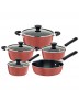 Jogo de Panelas Tramontina Glenz em Alumínio com Revestimento Interno em Starflon Crystals e Externo Esmaltado Cobre Rose 05 Peças 28699410
