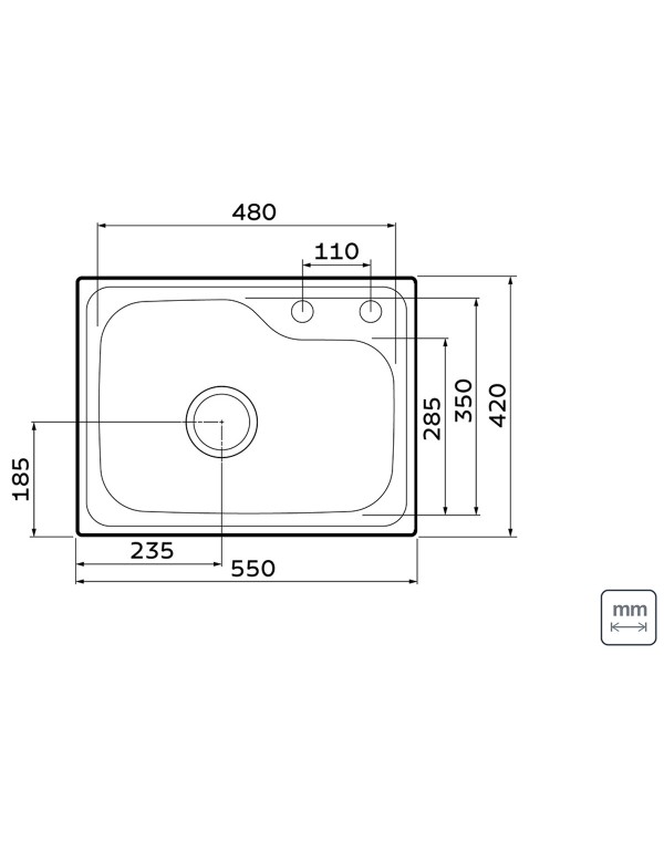 Cuba Gourmet de Embutir Undermount Tramontina Morgana Compact 48 FX em Aço Inox Completa com Válvula, Tábua de Madeira, Cesto Coador e Dosador 93815292