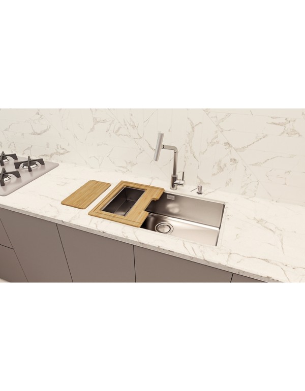 Cuba Tramontina Design Collection Quadrum Undermount Aco Inox Acabamento Scotch Brite 70x40 com Acessorios 94000172