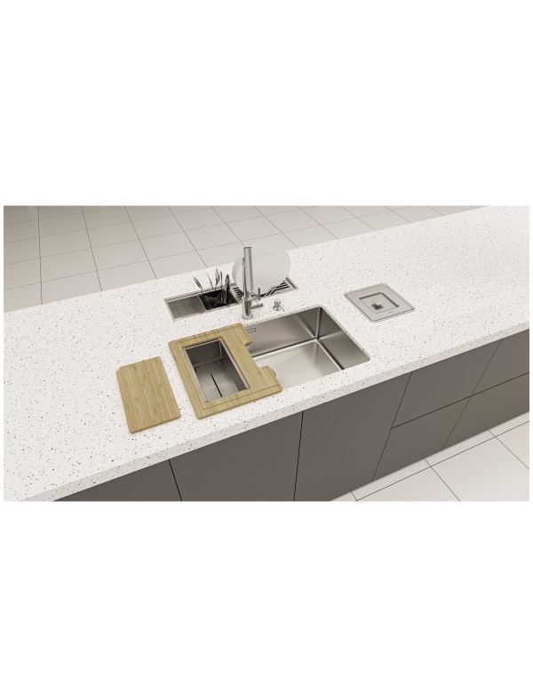 Cuba Tramontina Design Collection Quadrum Undermount Aco Inox 70x40 com Acessorios 94000182 