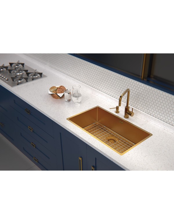 Cuba Tramontina Design Collection Quadrum Aço Inox com Revestimento PVD Gold 70x40cm 94000303