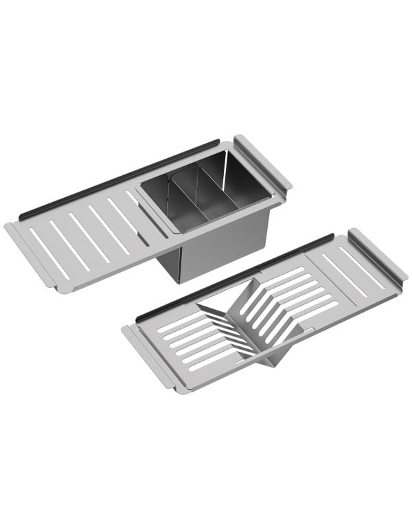 Kit de acessorios em aco inox para cubas Quadrum D...