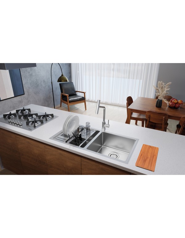 Kit de acessorios em aco inox para cubas Quadrum Design Collection 94530034