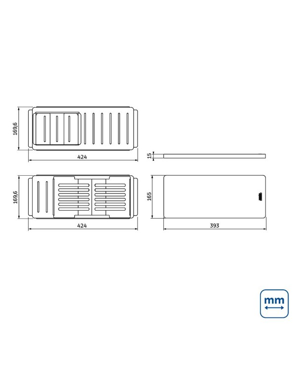 Kit de acessorios em aco inox para cubas Quadrum Design Collection 94530034