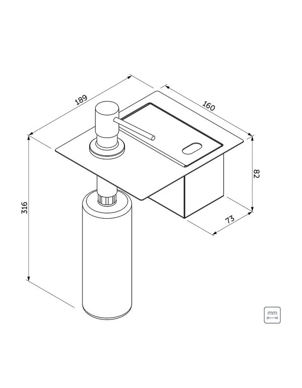 Porta Esponja de embutir Tramontina com Tampa e Dosador de Sabao Liquido em Aco Inox 94532027