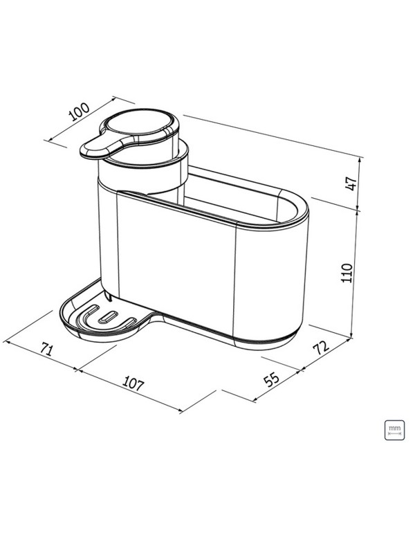 Suporte de Esponja com Dosador de Sabão Tramontina em Plástico ABS e Aço Inox 94532045