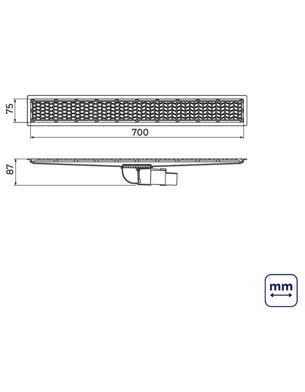 Ralo Neo Hidden Tramontina em PVC 7,5 x 70 cm 94535305