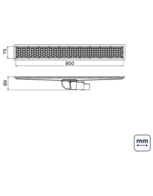 Ralo Neo Hidden Tramontina em PVC 7,5 x 80 cm 94535306
