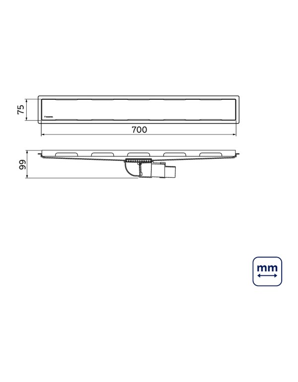 Ralo Neo Slim Tramontina em Aço Inox 70x7,5cm 94535308 Ralo Neo Slim Tramontina em Aço Inox 70x7,5cm 94535308