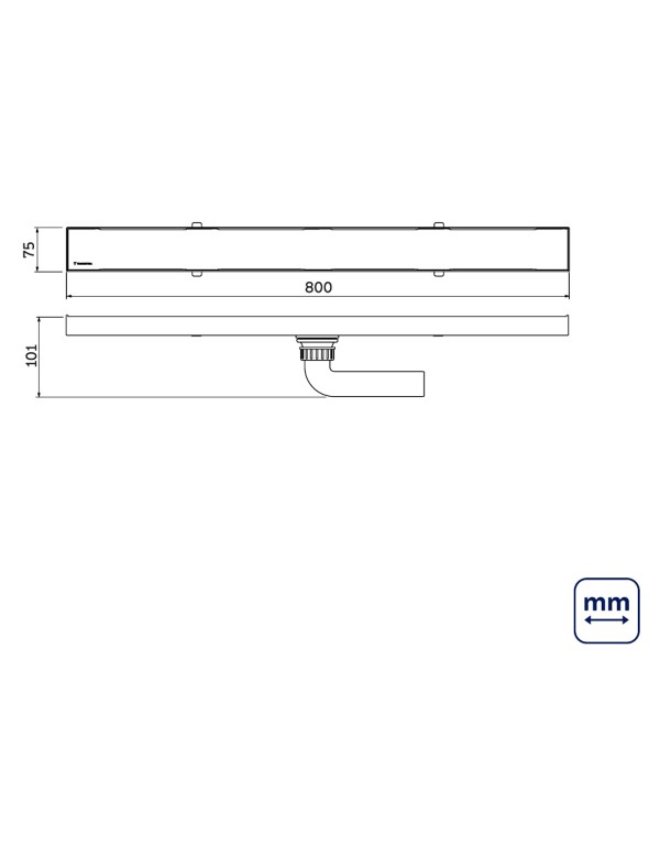 Ralo Neo Slim Tramontina em Aço Inox 80x7,5 cm 94535309 Ralo Neo Slim Tramontina em Aço Inox 80x7,5 cm 94535309
