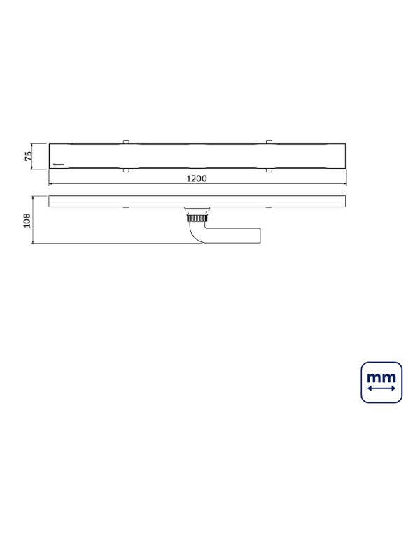 Ralo Neo Slim Tramontina em Aço Inox 120x7,5cm 94535310 Ralo Neo Slim Tramontina em Aço Inox 120x7,5cm 94535310