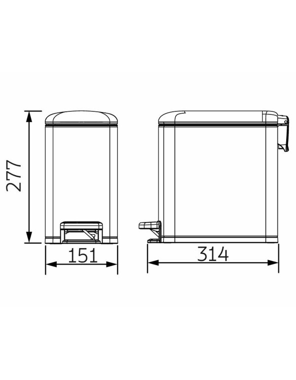 Lixeira Tramontina Tipo D Slim em Aço Inox com Acabamento Scotch Brite 6L 94538606