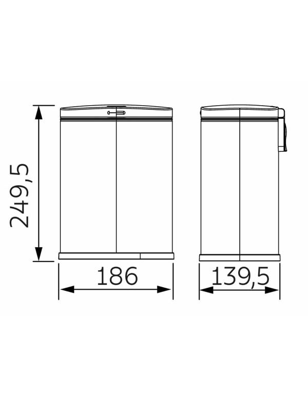 Lixeira Tramontina Tipo D em Aço Inox com Acabamento Scotch Brite 3 L 94540007