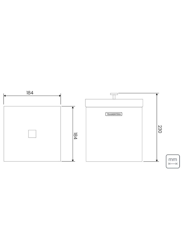 Lixeira Tramontina Luz em Inox com Acabamento Acetinado e revestimento fosco Black Matte a base de verniz com 4,5 L 94540062