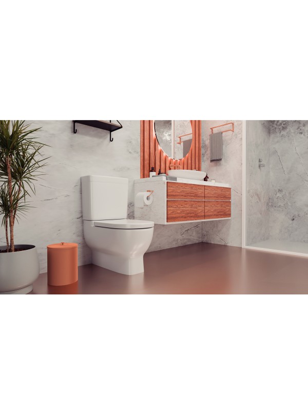 Lixeira Tramontina util em Aco Inox Scotch Brite com revestimento especial a base de verniz Rose Matte 5 L 94540091