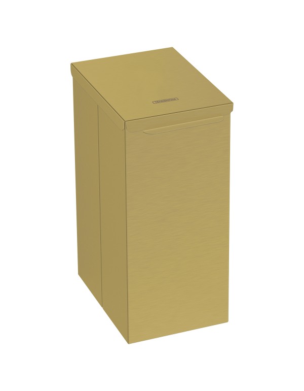 Lixeira Tramontina Luz Slim Swivel em Aço Inox com Acabamento Scotch Brite Gold Matte 5,5 L 94540098