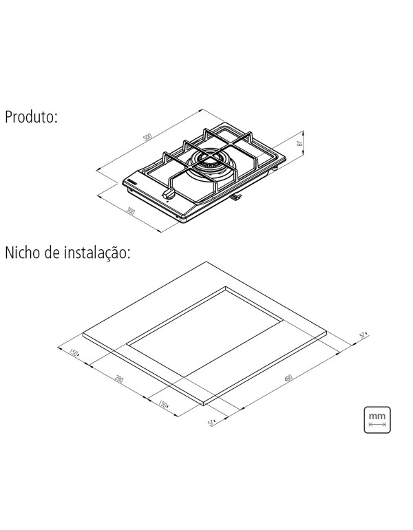 Cooktop Gás Tramontina Domino Aço Inox e Trempes em Ferro Fundido Acendimento Superautomático 1 Queimador 94700114