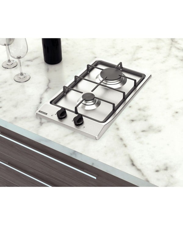 Cooktop a Gás Tramontina Dominó 2 Bocas Inox com Trempes em Ferro Fundido
