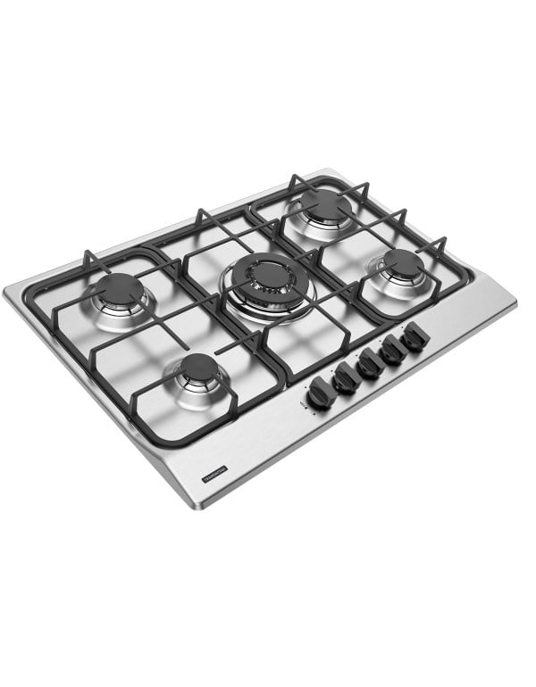 Cooktop a Gás Tramontina Penta 5 Bocas Inox com Trempes em Ferro Fundido 94716401