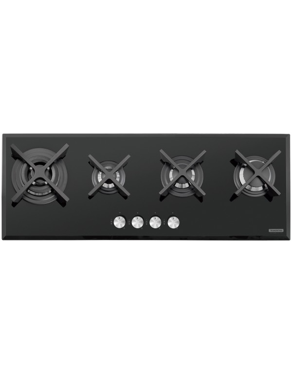 Cooktop a Gás Tramontina Design Collection Slim Glass Flat em Vidro Temperado e Trempes em Ferro Fundido com Acendimento Automático 4 Queimadores 94732104