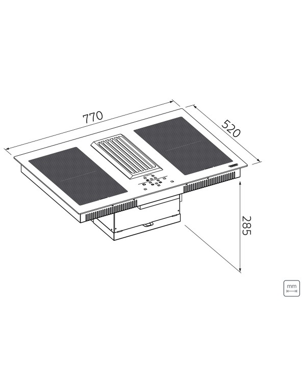 Cooktop Indução Tramontina Duo 4EI 80 com Coifa Integrada em Modo Exaustão 220V 94754220