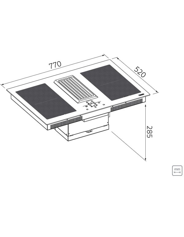 Cooktop Indução Tramontina Duo 4EI 80 com Coifa Integrada em Modo Depuração 220V 94754221