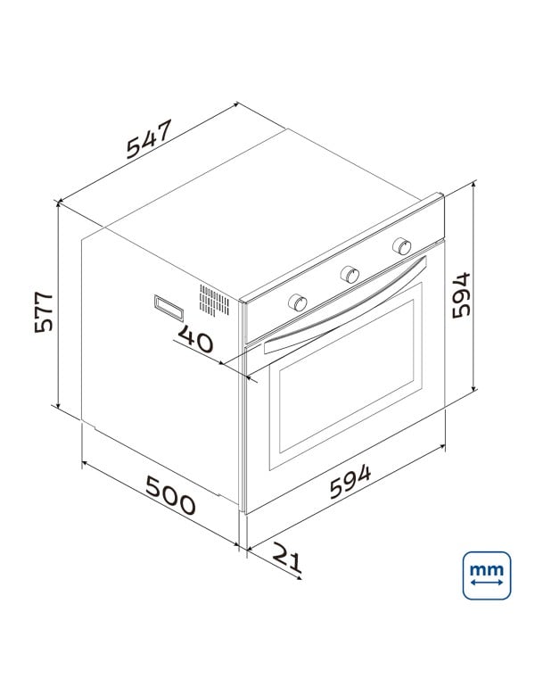 Forno Eletrico de Embutir Tramontina Inox Cook em Aço Inox 7 Funcoes 73 L 94869220