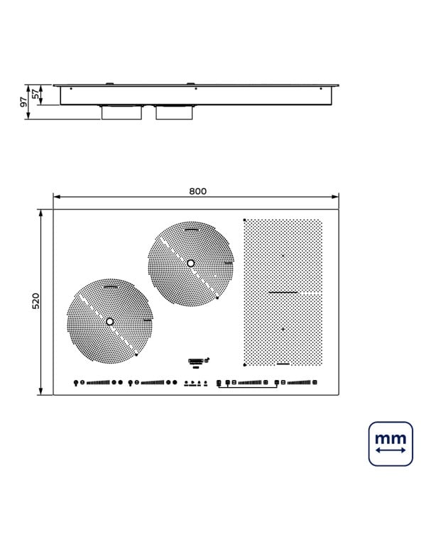 Cooktop de Embutir por Indução Tramontina Guru ThermoGuide Black Series Vidro Preto