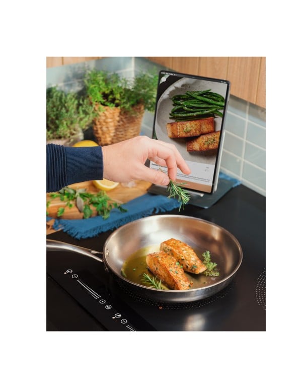 Cooktop de Embutir por Indução Tramontina Guru ThermoGuide Black Series Vidro Preto