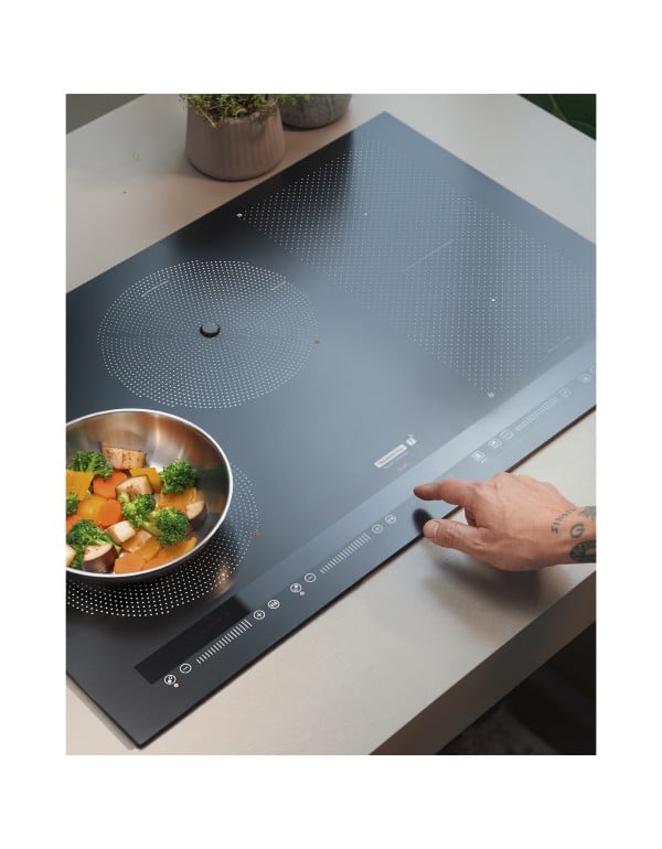 Cooktop de Embutir por Indução Tramontina Guru ThermoGuide Black Series Vidro Preto