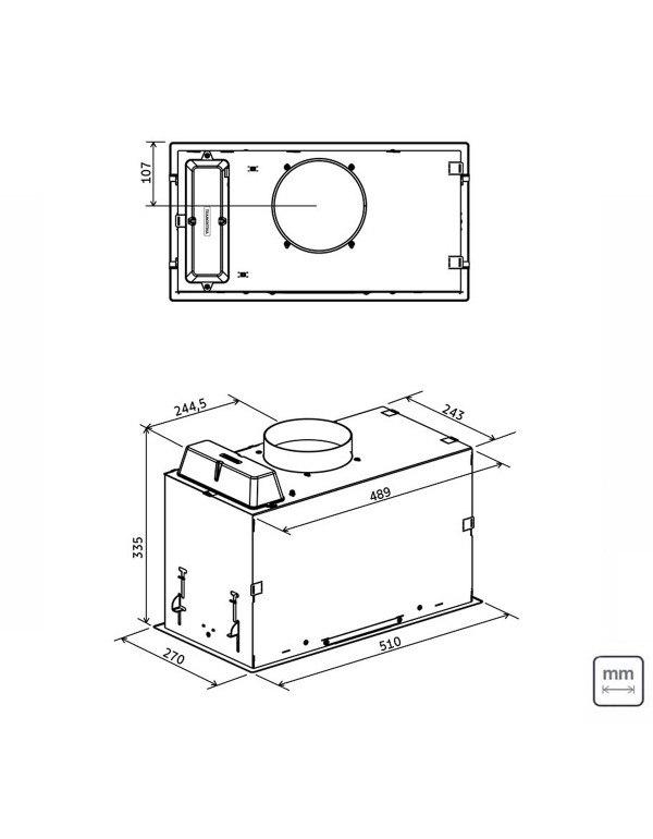 Coifa de Embutir Tramontina Incasso 51 em Aço Inox com Acabamento Scotch Brite 51cm 127V 95800013