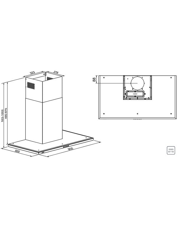 Coifa de Parede Tramontina Slim Wall 90 em Aço Inox com Acabamento Scotch Brite 90 cm 220 V 95800028