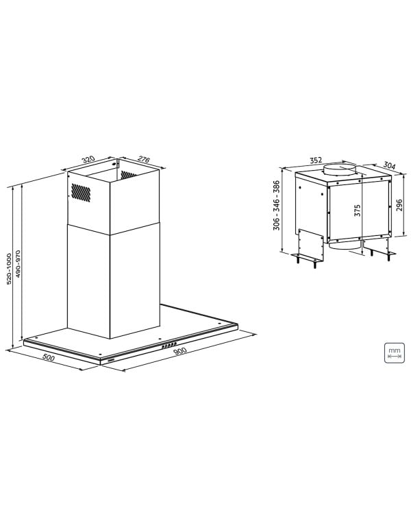 Coifa de Parede Tramontina Slim Wall 90cm Split Motor Externo em Aço Inox Acetinado 220V 95800030