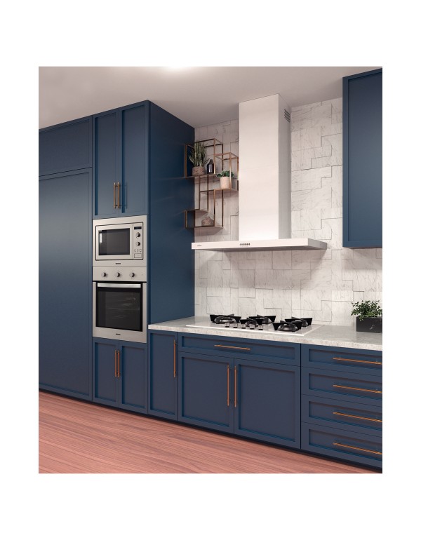 Coifa de Parede Tramontina Dritta Wall White 90cm em Aço Inox com Pintura Automotiva Branca 220V 95800034