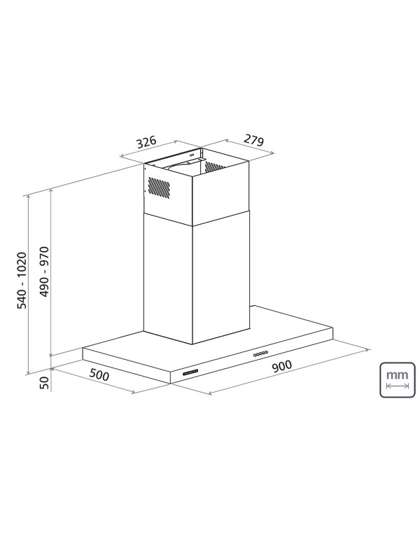 Coifa de Parede Tramontina Dritta Wall White 90cm em Aço Inox com Pintura Automotiva Branca 220V 95800034