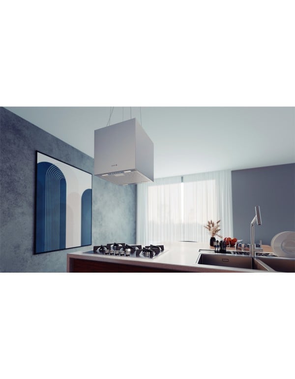 Coifa de Ilha Cúbica Tramontina Cube Isla 40cm Silent T Smart em Aço Inox Acetinado 220V 95800041