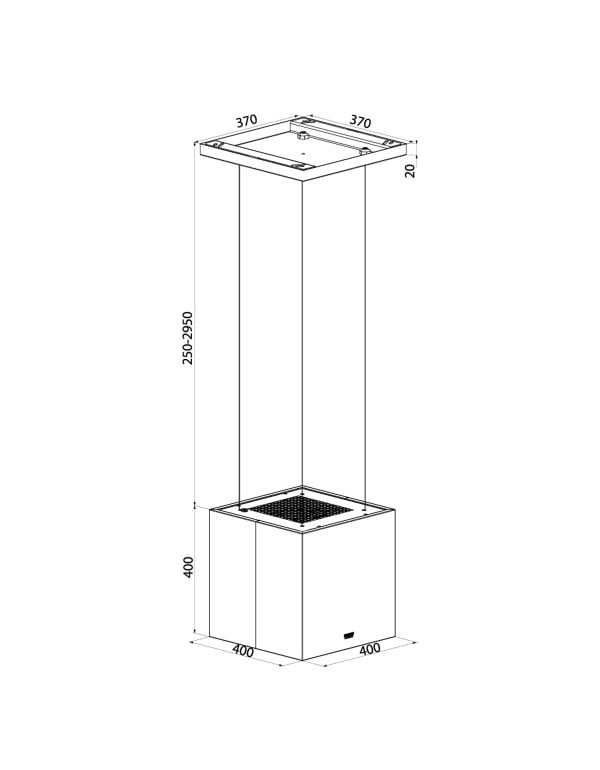 Coifa de Ilha Cúbica Tramontina Cube Isla 40cm Silent T Smart em Aço Inox Acetinado 220V 95800041