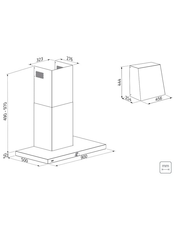 Coifa de Parede Tramontina Design Collection Dritta Wall Silent Pro 90cm 220V em Aço Inox